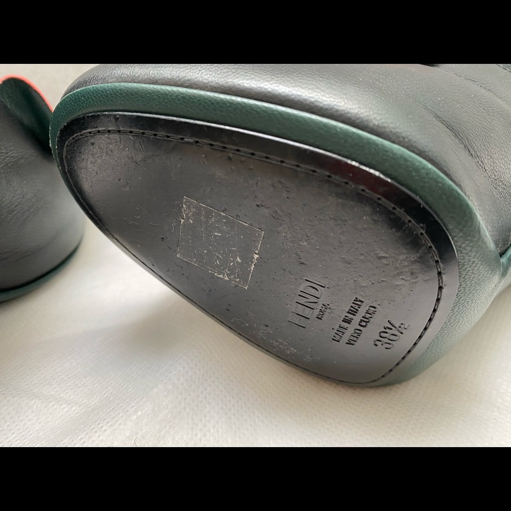 Fendi Leather Ruffle-Accented Mules - Picture 13 of 13